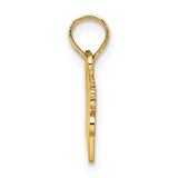 14k Yellow Gold Police Officers Mom Pendant, Honor Badge Charm for Women