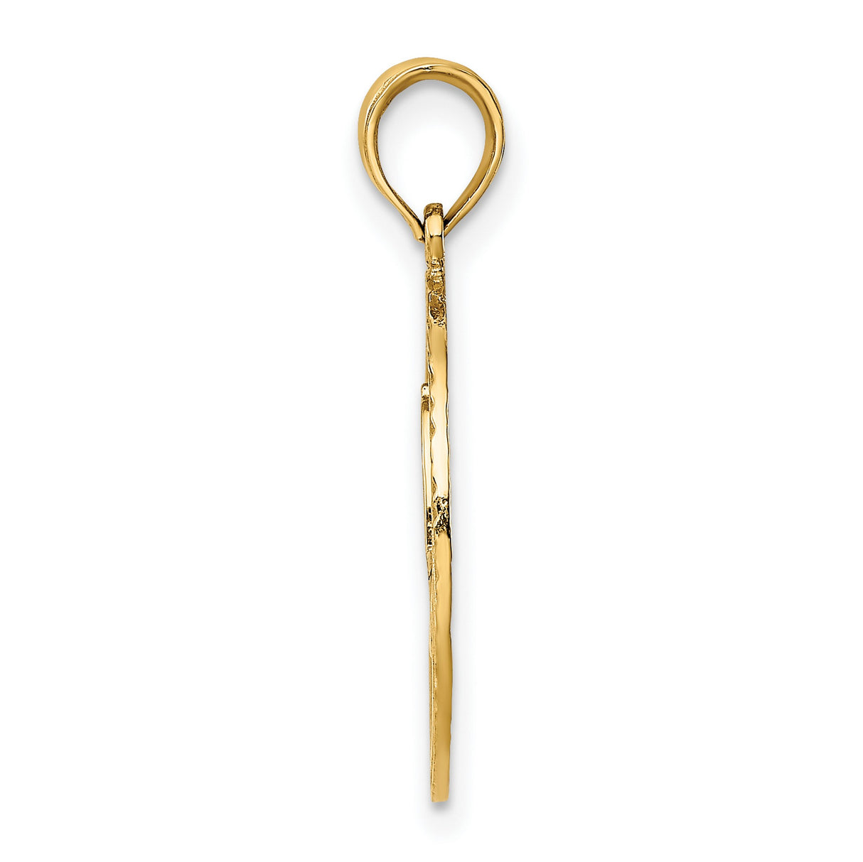 14k Yellow Gold Firefighter Helmet Pendant with Fire Department Emblem in Textured Frame