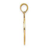 14k Yellow Gold Firefighter Helmet Pendant with Fire Department Emblem in Textured Frame