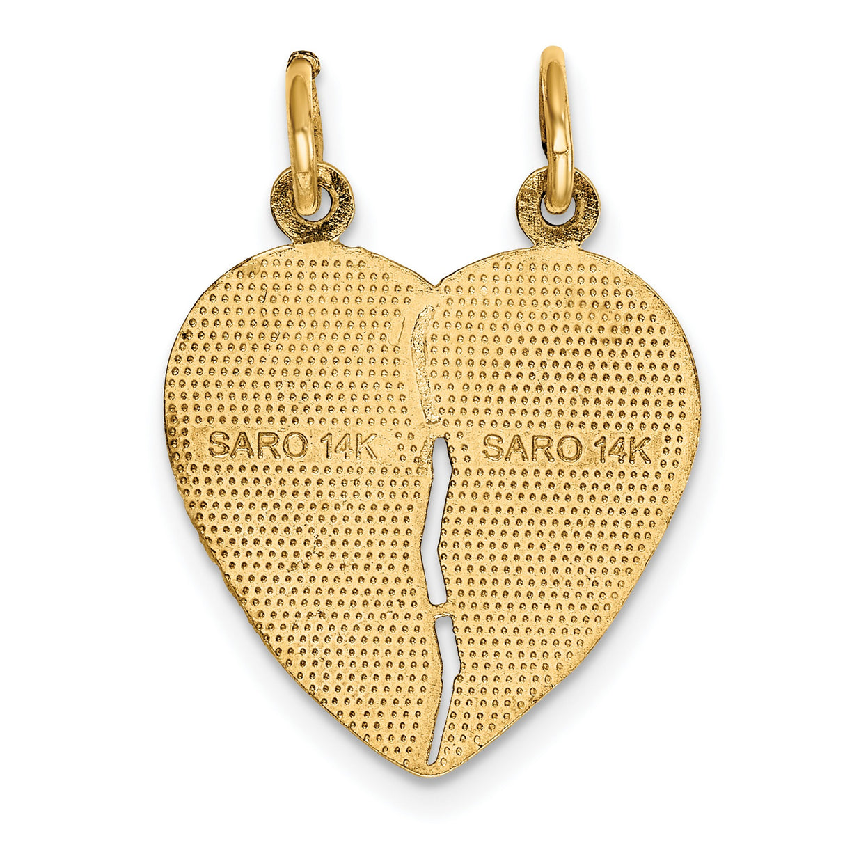 Break Apart Love Charm Pendant in Real 14k Yellow Gold