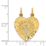 Break Apart Love Charm Pendant in Real 14k Yellow Gold