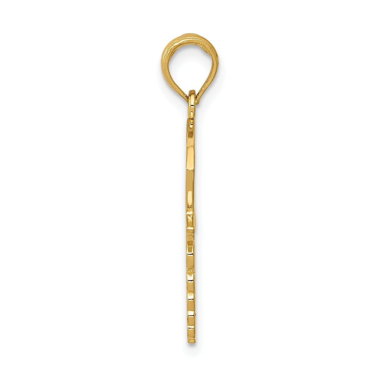 14k Yellow Gold Nurse Pendant with Caduceus Symbol and Cap Cross