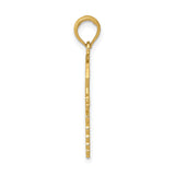 14k Yellow Gold Nurse Pendant with Caduceus Symbol and Cap Cross