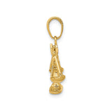 14k Yellow Gold Scales of Justice Pendant, Legal Profession Charm, Unisex Jewelry