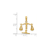 14k Yellow Gold Scales of Justice Pendant, Legal Profession Charm, Unisex Jewelry