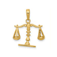 14k Yellow Gold Scales of Justice Pendant, Legal Profession Charm, Unisex Jewelry