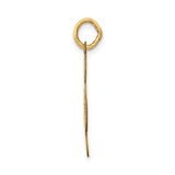 14k Yellow Gold Treble Clef Pendant, Polished Music Note Charm for Women and Musicians