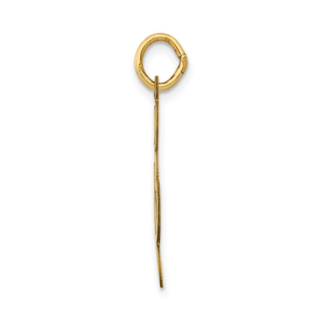 14k Yellow Gold Treble Clef Pendant, Polished Music Note Charm for Women and Musicians