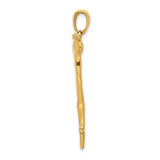14k Yellow Gold Ballerina Pendant with Graceful Dancer in Mid-Pose
