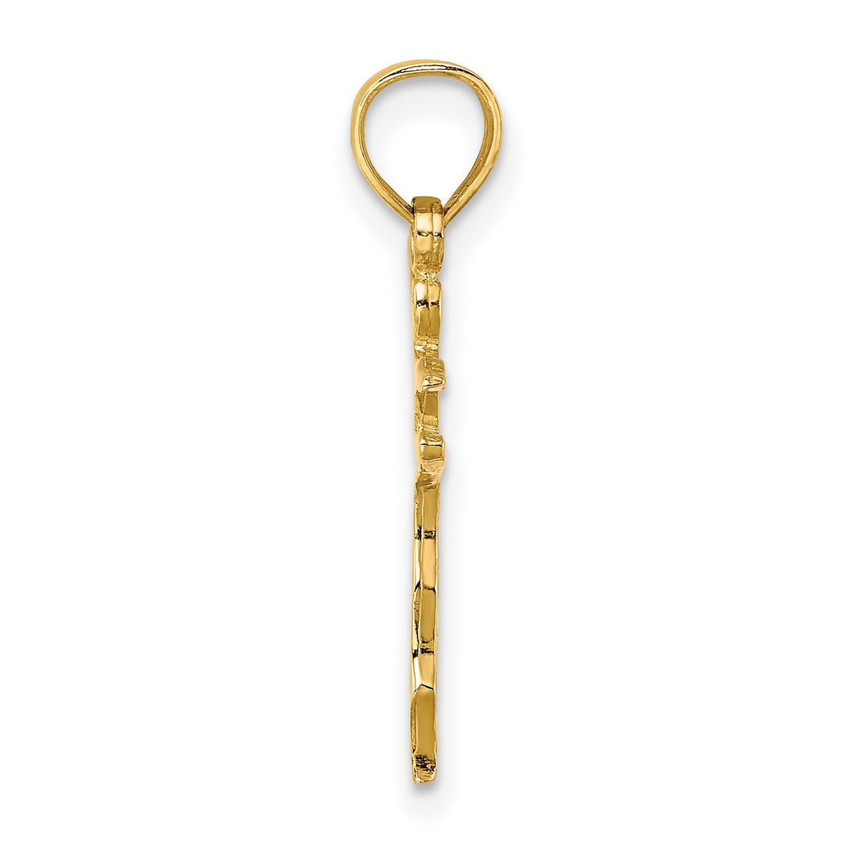 14k Yellow Gold Dancer Pendant, Stylized Ballet Figure Charm for Women and Girls