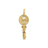 14k Yellow Gold Key Pendant, Delicate Charm with Symbolic Meaning, Minimalist Jewelry for Women