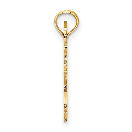 14k Yellow Gold Ballerina Pendant Charm with Graceful Dancer Ballet Design