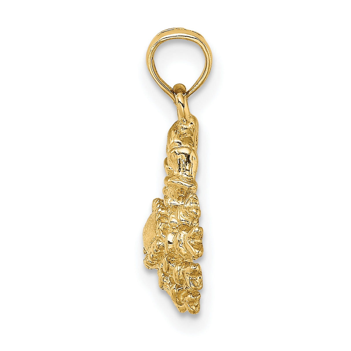 3-D Cancer Crab Zodiac Sign Charm Pendant in Real 14k Yellow Gold