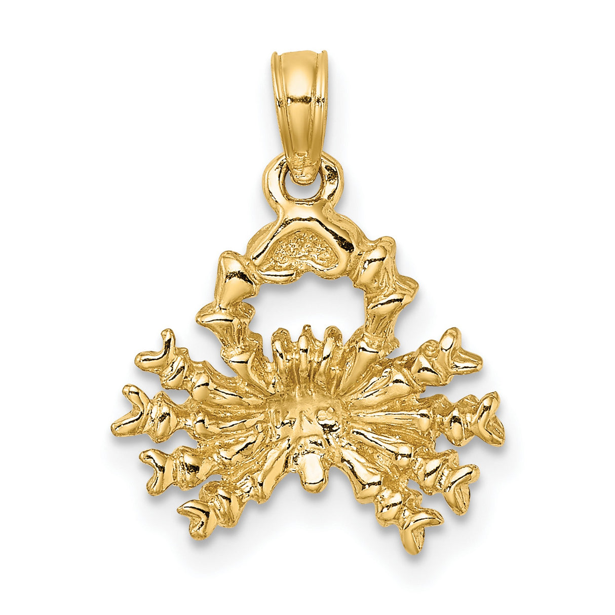 3-D Cancer Crab Zodiac Sign Charm Pendant in Real 14k Yellow Gold