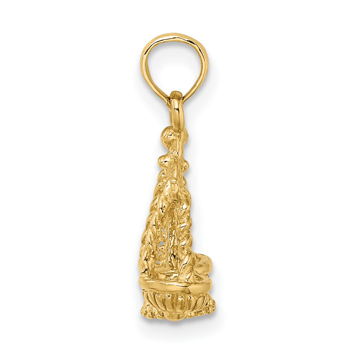 3-D Libra Scales Zodiac Sign Charm Pendant in Real 14k Yellow Gold