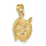 3-D Pisces Fish Zodiac Sign Charm Pendant in Real 14k Yellow Gold