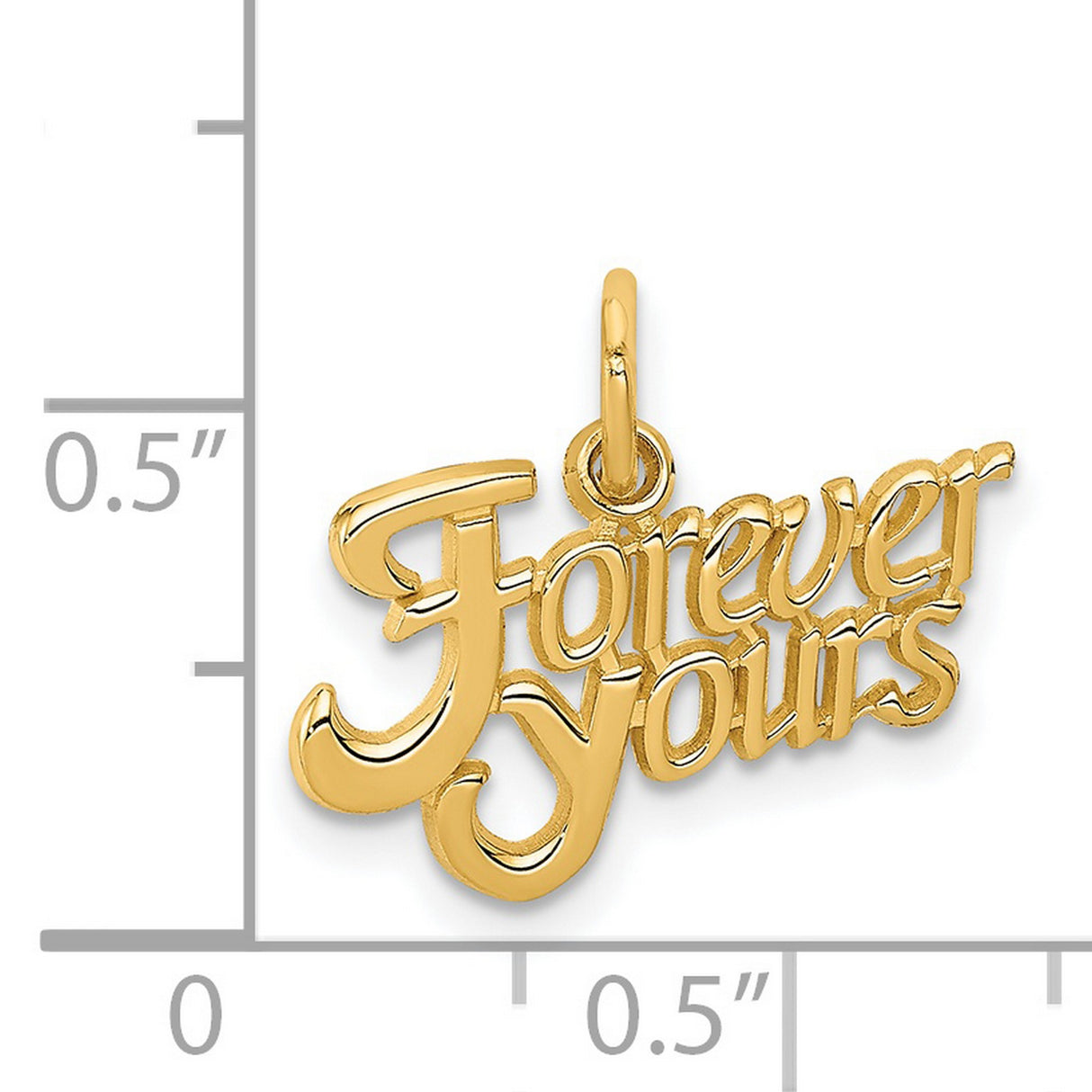 Forever Yours Charm Pendant in Real 14k Yellow Gold