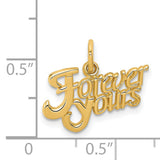 Forever Yours Charm Pendant in Real 14k Yellow Gold