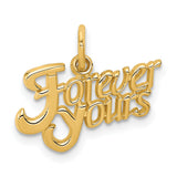 Forever Yours Charm Pendant in Real 14k Yellow Gold