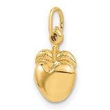 Polished Apple Charm Pendant in Real 14k Yellow Gold