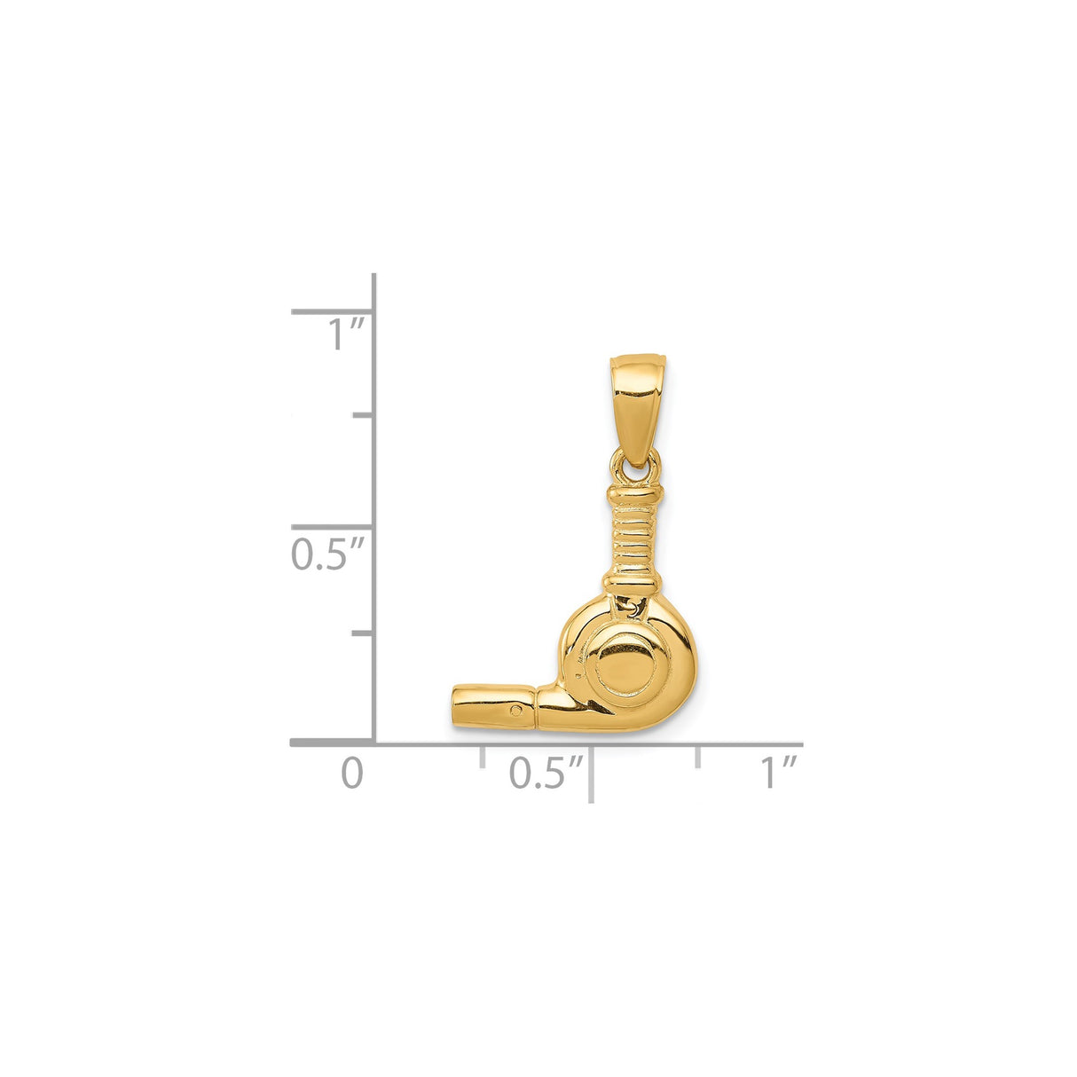 14k Yellow Gold Turbo Pendant, Detailed Automotive Charm for Car Enthusiasts and Gearheads