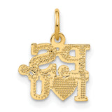 14k Yellow Gold PS I Love You Heart Charm Pendant, Romantic Message Jewelry for Women