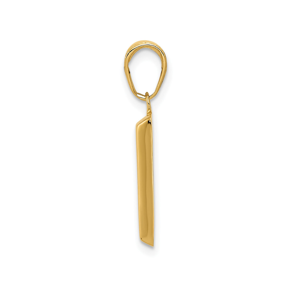 14k Yellow Gold Bar Pendant, Solid Ingot Design with 14K Engraving, Unisex Bullion Style Jewelry
