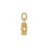14k Yellow Gold Purse Pendant with Bead and Coin Detail, 3D Handbag Charm for Women