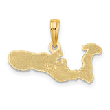14k Yellow Gold Pendant, Grand Cayman Island Map Charm, Caribbean Travel Jewelry for Women or Unisex