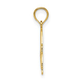 14k Yellow Gold Palm Tree Pendant, Hawaiian Aloha Tropical Beach Travel Charm for Women