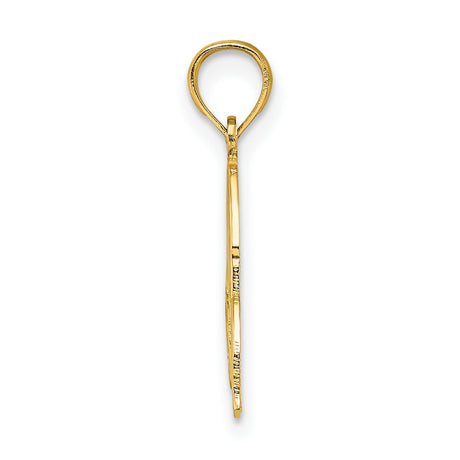 14k Yellow Gold Palm Tree Pendant, Hawaiian Aloha Tropical Beach Travel Charm for Women