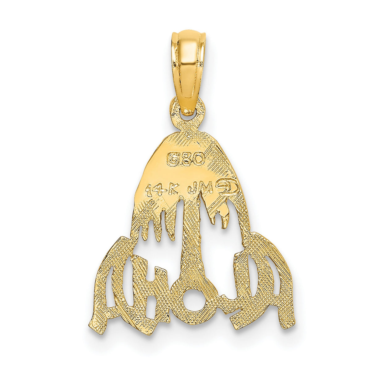 14k Yellow Gold Palm Tree Pendant, Hawaiian Aloha Tropical Beach Travel Charm for Women