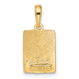 14k Yellow Gold Mile Zero Key West Pendant, Coastal Travel Souvenir Charm
