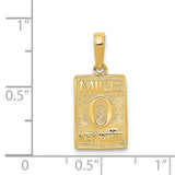 14k Yellow Gold Mile Zero Key West Pendant, Coastal Travel Souvenir Charm