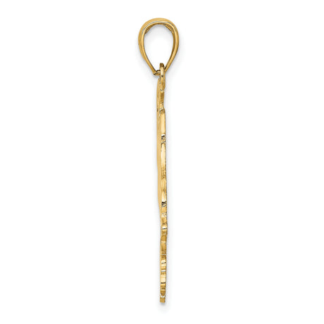 14k Yellow Gold Marco Island Pendant, Florida Map Charm, Travel Keepsake Jewelry