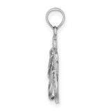 14k Yellow Gold Flip-Flop Pendant with Textured Detail, Beach and Summer Theme