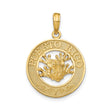14k Yellow Gold Puerto Rico Pendant with Coquí Frog Design, Unisex Cultural Charm