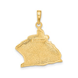 14k Yellow Gold Cruise Ship Pendant, Nautical Ocean Liner Charm for Men and Women