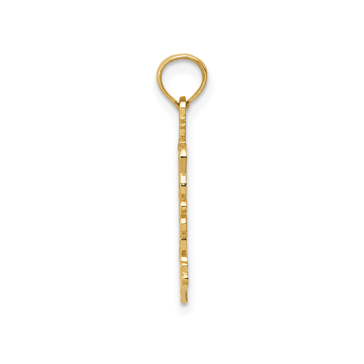 14k Yellow Gold Palm Tree Pendant, Tropical Island-Inspired Coastal Jewelry Charm
