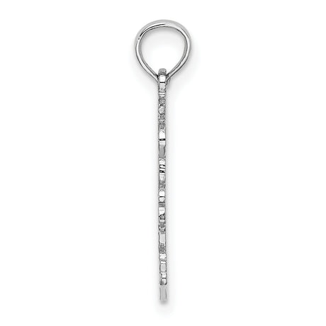 14k White Gold Palm Tree Pendant, Tropical Island Beach Charm for Women