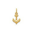 14k Yellow Gold Anchor Pendant, Polished Nautical Symbol of Hope and Strength for Women or Unisex