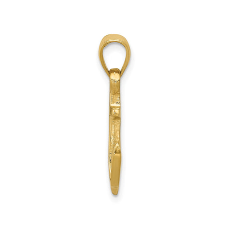 14k Yellow Gold Anchor Pendant, Nautical Symbol of Hope, Faith, and Strength, Unisex Charm