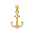 14k Yellow Gold Anchor Pendant, Nautical Symbol of Hope, Faith, and Strength, Unisex Charm
