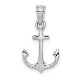 14k White Gold Anchor Pendant, Nautical Symbol of Hope and Christian Faith