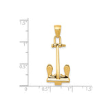 14k Yellow Gold Anchor Pendant, T-Bar Nautical Design, Christian Faith Jewelry for Men or Unisex