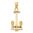 14k Yellow Gold Anchor Pendant, T-Bar Nautical Design, Christian Faith Jewelry for Men or Unisex