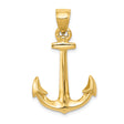 14k Yellow Gold Anchor Pendant, Nautical Symbol of Hope and Faith, Unisex Maritime Charm
