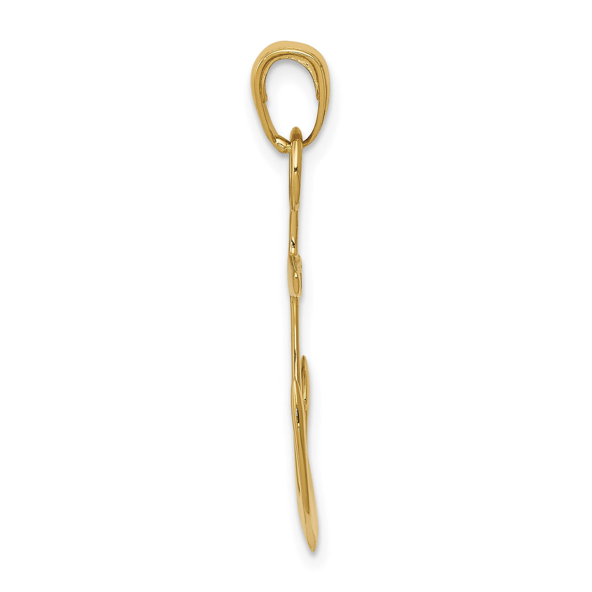 14k Yellow Gold Anchor Pendant, Nautical Christian Symbol for Men or Unisex Wear