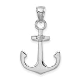 14k White Gold Anchor Pendant, Nautical Christian Symbol of Hope and Strength