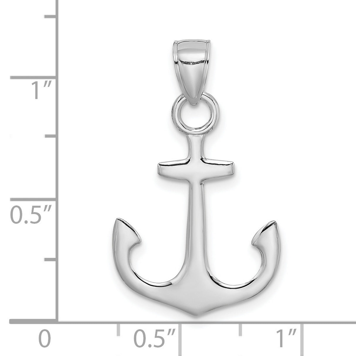 14k White Gold Anchor Pendant, Nautical Christian Symbol of Hope and Strength